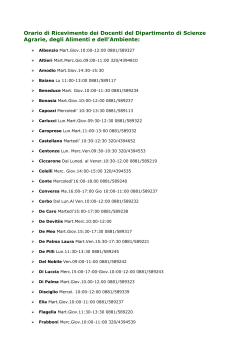 Orario di Ricevimento dei Docenti del Dipartimento di