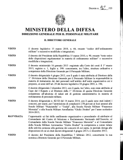 Scuole militari - 2014/2015 - Decreto dirigenziale n. 92/1D del 31