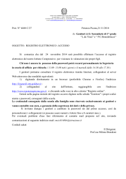 Prot. N° 6604 C/27 Potenza Picena,21/11/2014 Ai Genitori delle