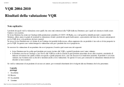 VQR 2004-2010 Risultati della valutazione VQR