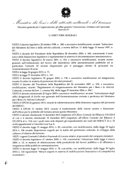 Decreto direttoriale 20 ottobre 2014 - Ministero per i Beni e le Attività