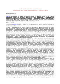 A.S. 1541 - Conversione in legge del dl n. 91-2014
