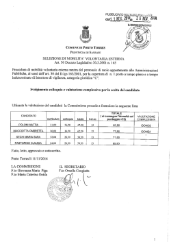 Esito colloquio e valutazione complessiva mobilità Istr. vig. ()