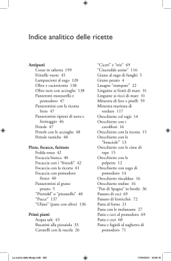 Indice analitico delle ricette