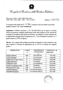 Delibera 2265/2014 - Consiglio di Presidenza della Giustizia