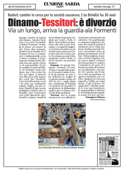 Dinamo-Tessitori: &egrave; divorzio