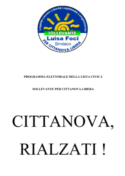 Programma Elettorale - Comune di Cittanova