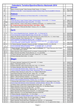 Calendario Raduni aggiornato al 11 Marzo 2014