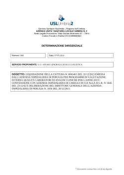 determinazione dirigenziale oggetto: liquidazione della fattura n