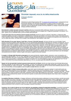 Divorziati risposati, ecco le vie della misericordia
