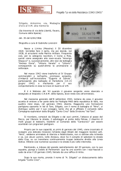 Progetto “Le vie della Resistenza (1943-1945)”