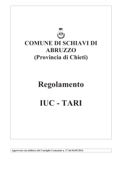 regolamento tari - Comune di Schiavi di Abruzzo