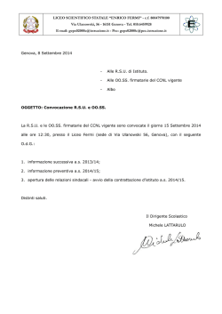 Convocazione R.S.U. e OO.SS - Liceo Scientifico Enrico Fermi
