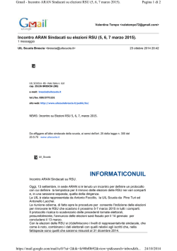 incontro ARAN sindacati su elezioni RSU