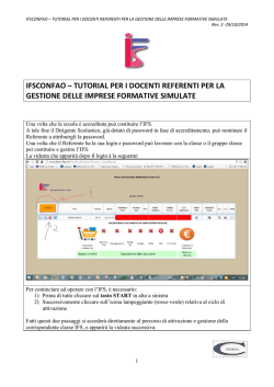 IFSCONFAO &ndash; TUTORIAL PER I DOCENTI REFERENTI PER LA