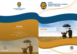 Brochure Security - IVIS Istituto Investigazioni Speciali