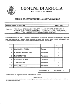PROVINCIA DI ROMA - Comune di Ariccia