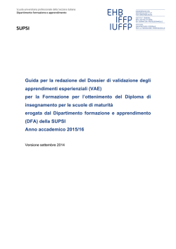 Guida per la redazione del dossier VAE