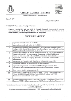 ordine del giorno consiglio comunale