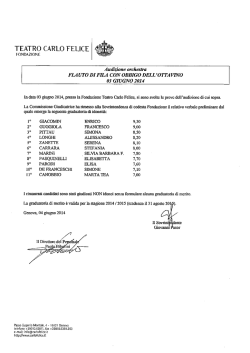 graduatoria flauto di fila 3 giugno 2014