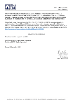 Graduatoria Finale Sovrannumero STB XXX ciclo