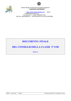 documento finale del consiglio della classe 5&deg; stb