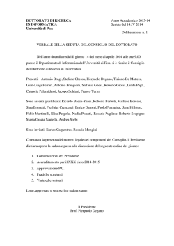 DOTTORATO DI RICERCA Anno Accademico 2013