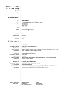 Curriculum Vitae - Fondazione Teatro Due