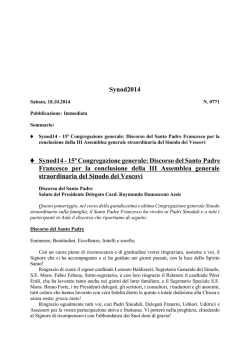 Discorso del Santo Padre Francesco per la conclusione della III