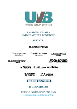 13 gennaio 2015 - Unione Veneta Bonifiche