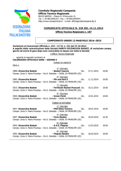 Comitato Regionale Campania Ufficio Tecnico Regionale