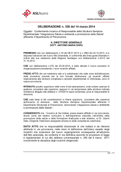 Deliberazione n. 358 del 14 marzo 2014 [file]