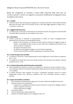 bando contributo UTE 2014 - Regione Autonoma Friuli Venezia Giulia