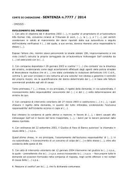 CORTE DI CASSAZIONE - SENTENZA n.7777 / 2014