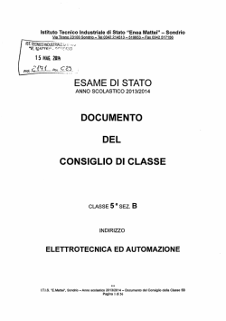 ESAME DI STATO DOCUMENTO DEL CONSIGLIO