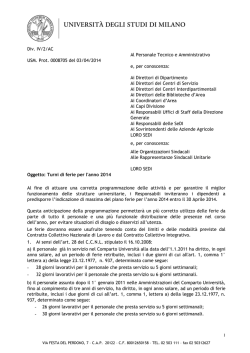 Div. IV/2/AC Al Personale Tecnico e Amministrativo USM. Prot
