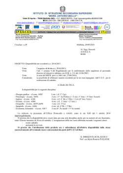 Disponibilit&agrave; ore eccedenti a.s. 2014/2015.