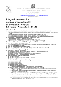 Integrazione scolastica UST Vicenza &ndash; Report