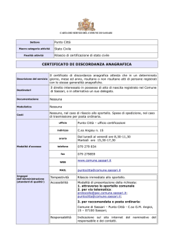 CERTIFICATO DI DISCORDANZA ANAGRAFICA