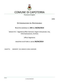 Indennit&agrave; del Sindaco, degli Assessori e del Presidente del Consiglio