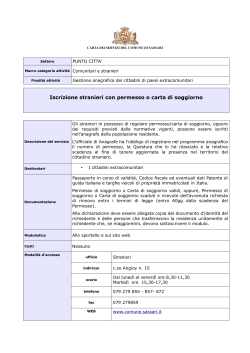 Iscrizione stranieri con permesso o carta di soggiorno