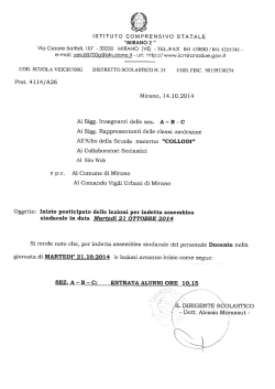 Inizio posticipato delle lezioni per assemblea