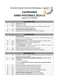 Calendario pastorale giovanile