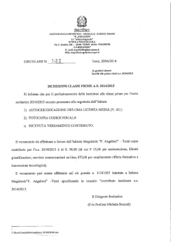 Iscrizioni classi prime - Licei Statali Angeloni