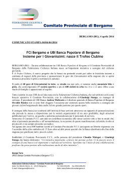 Comunicato stampa 4 - Federazione Ciclistica Italiana
