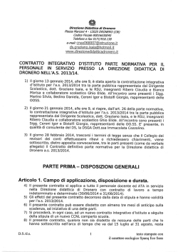 Contratto integrativo parte normativa 2013 2014
