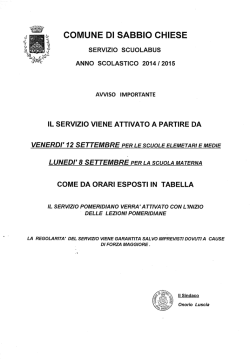 COMUNE DI SABBIO CHIESE