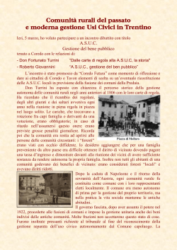 Comunità rurali del passato e moderna gestione Usi Civici in Trentino