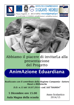 Invito Animazione Eduardiana - Istituto Comprensivo 53 Gigante