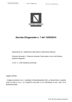 Decreto dirigenziale n. 7 del 13/05/2014 - DS 19 e 23
